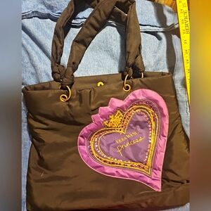 Vera Wang Handbag Shoulder Tote Bag PRINCESS Sequin Bling Hobo Black Purple Gift